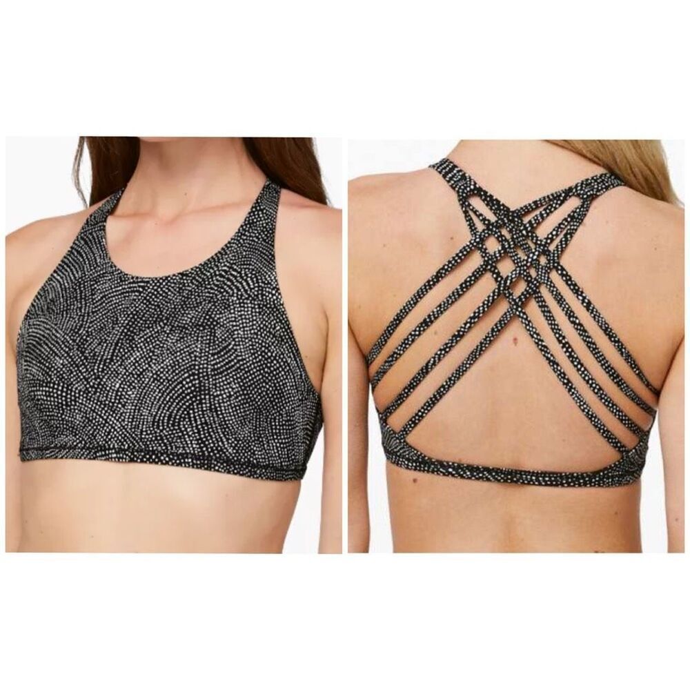 Lululemon X Peloton Size 10 Born To Be Wild High Neck Sports Bra Black White